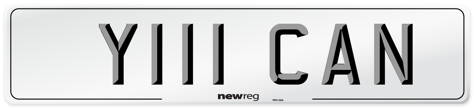 Y111 CAN Number Plate from New Reg